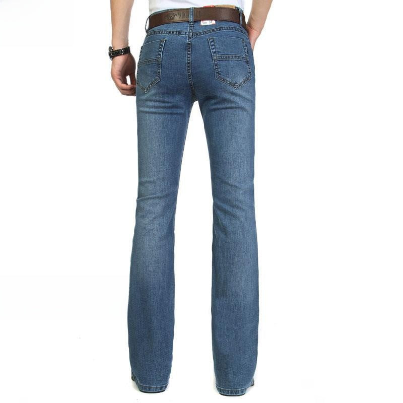 Retro High Waist Flare Denim Pants for Men