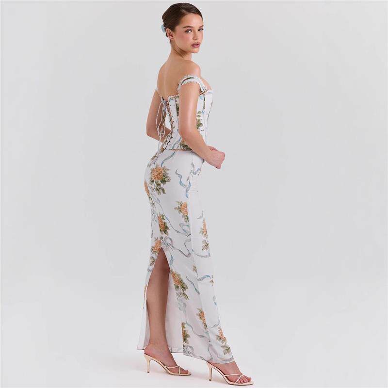 Retro Botanical Print Bodycon Dress