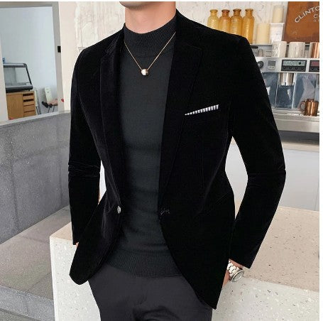 Velvet Slim Fit Blazer for Men
