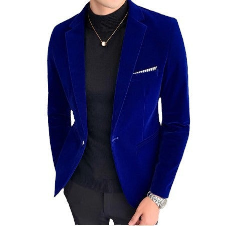 Velvet Slim Fit Blazer for Men