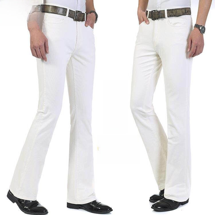 Retro High Waist Flare Denim Pants for Men