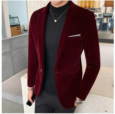 Velvet Slim Fit Blazer for Men