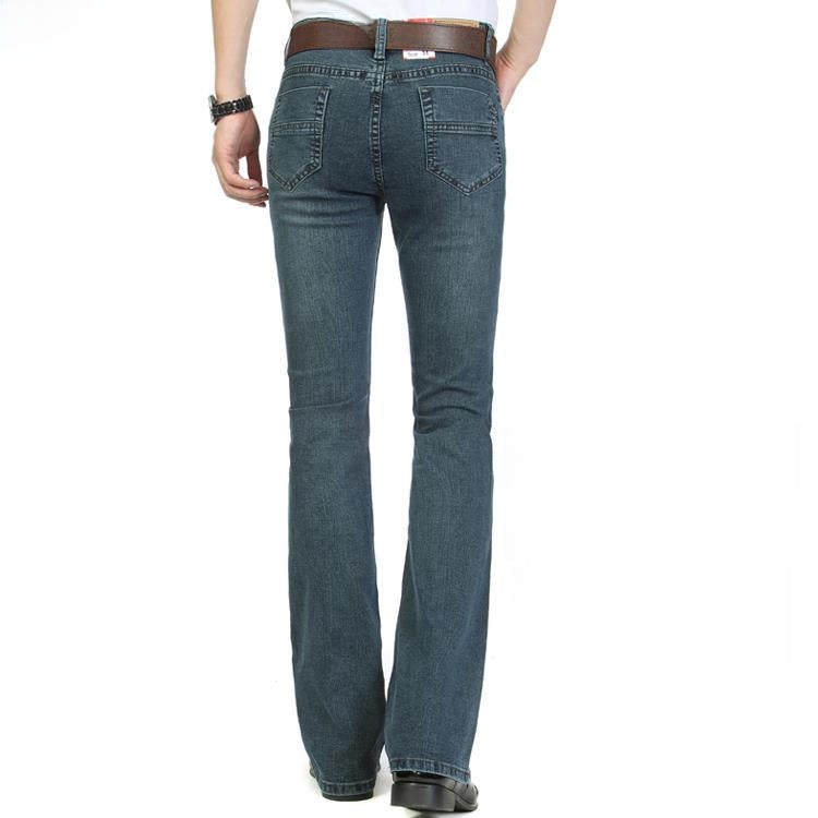 Retro High Waist Flare Denim Pants for Men