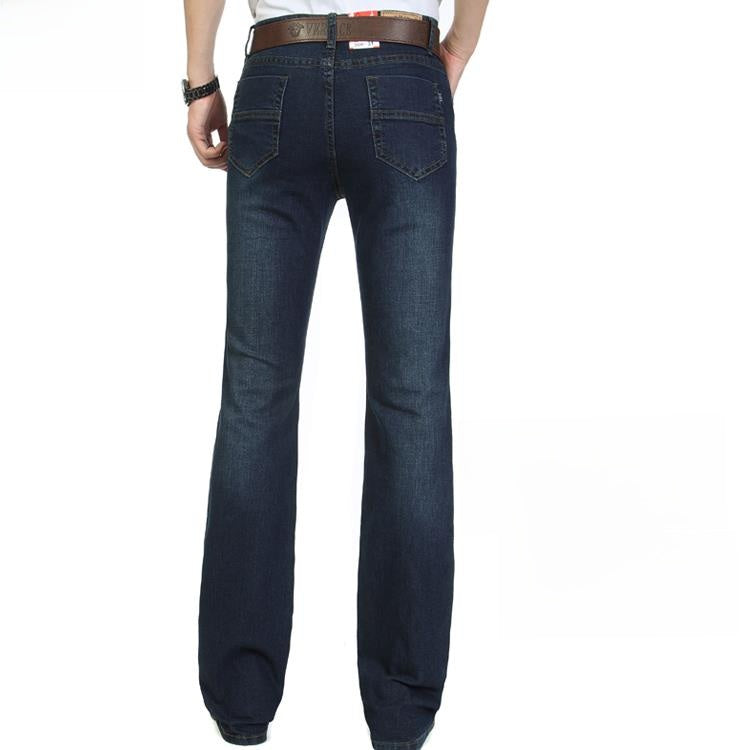 Retro High Waist Flare Denim Pants for Men