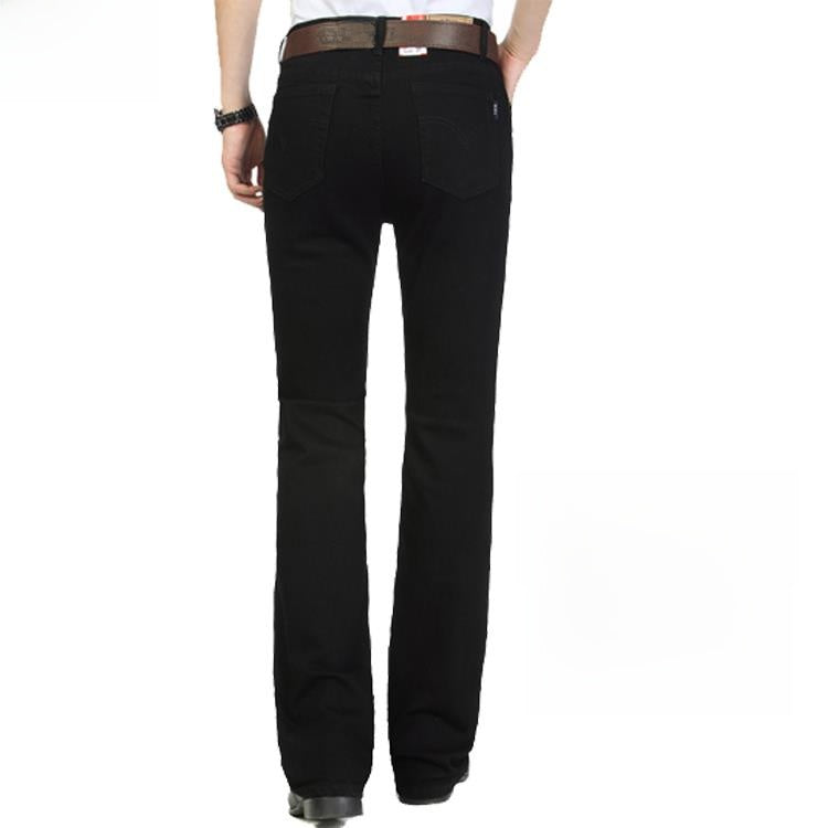 Retro High Waist Flare Denim Pants for Men