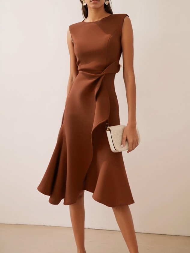 Sleeveless Round Neck Elegant Dress
